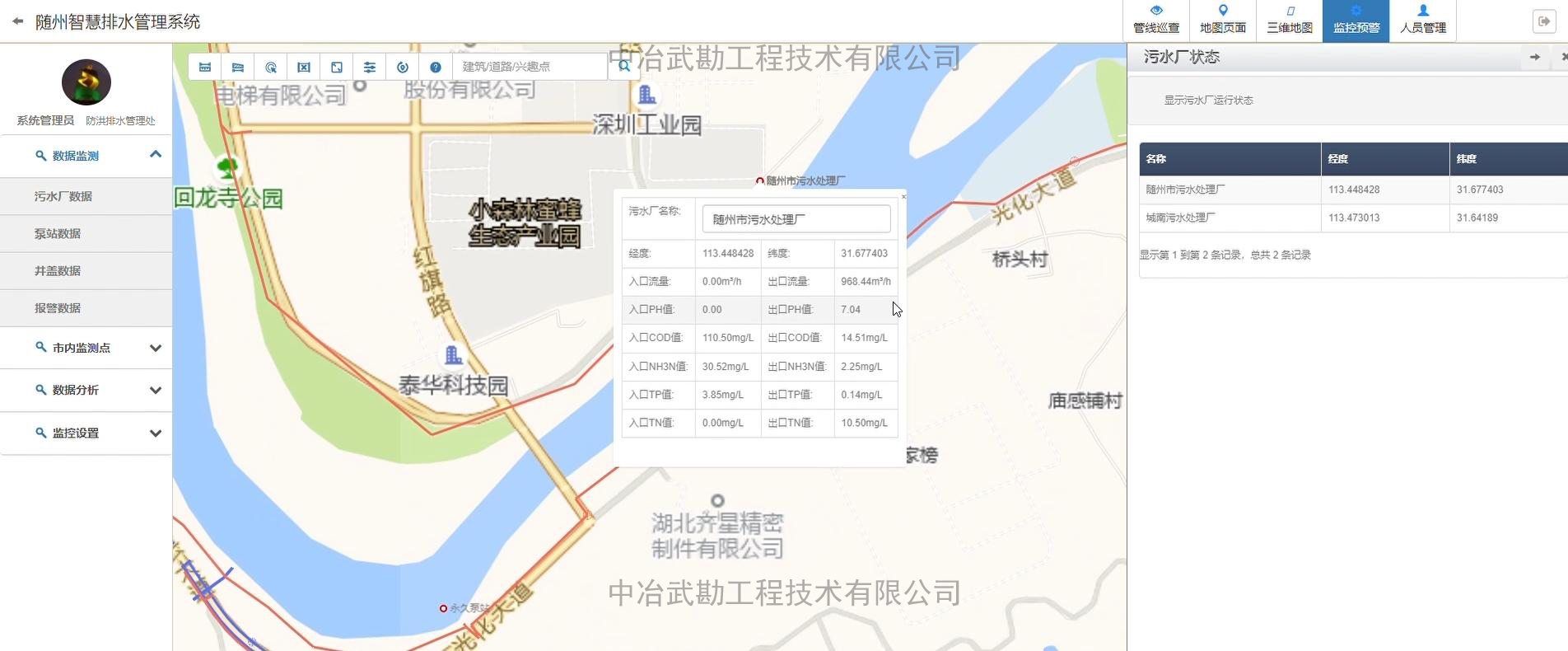 九游会老哥俱乐部登录武勘随州智慧排水管理系统
